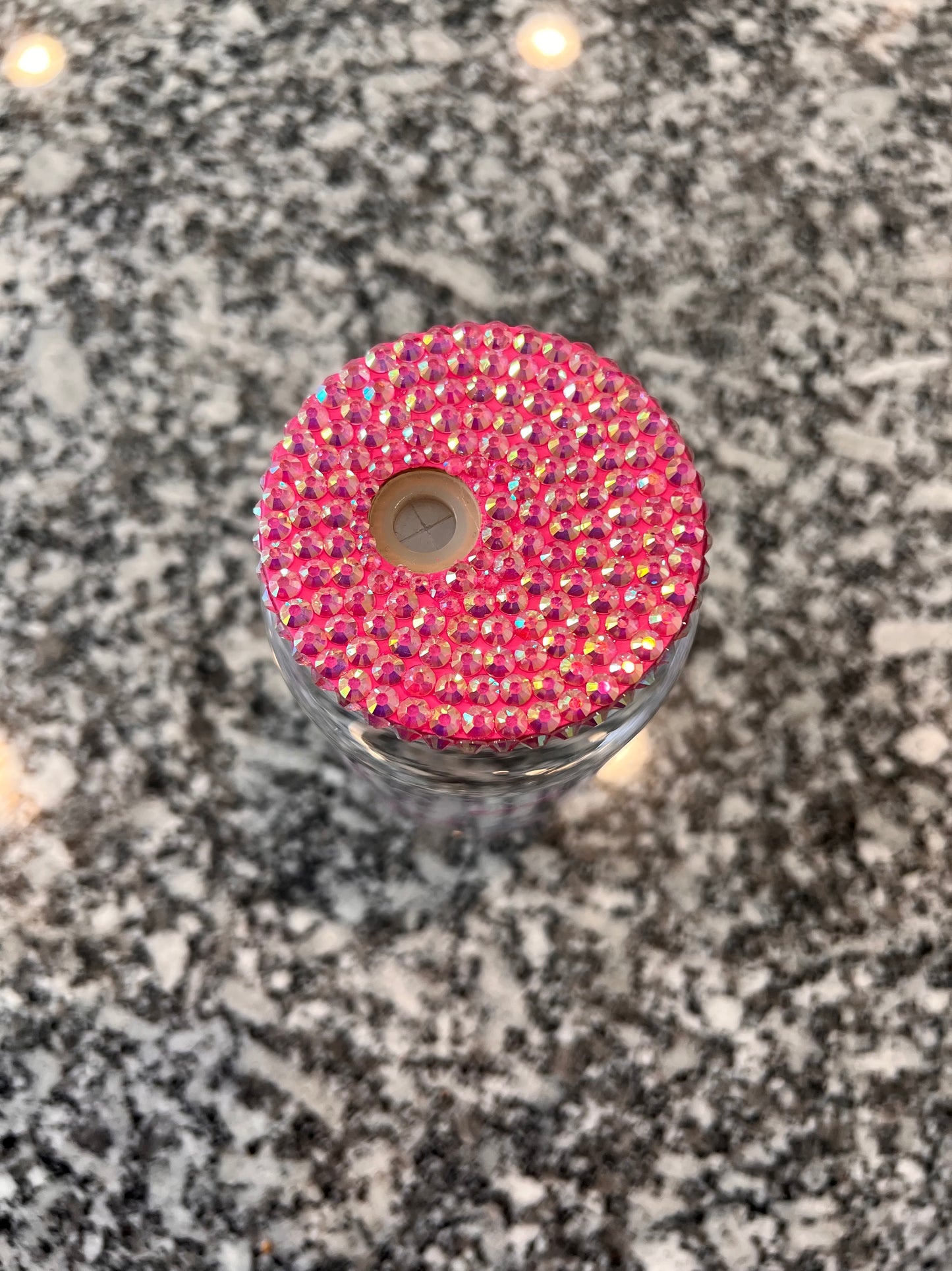 Pink Floral 16 oz Glass Cup